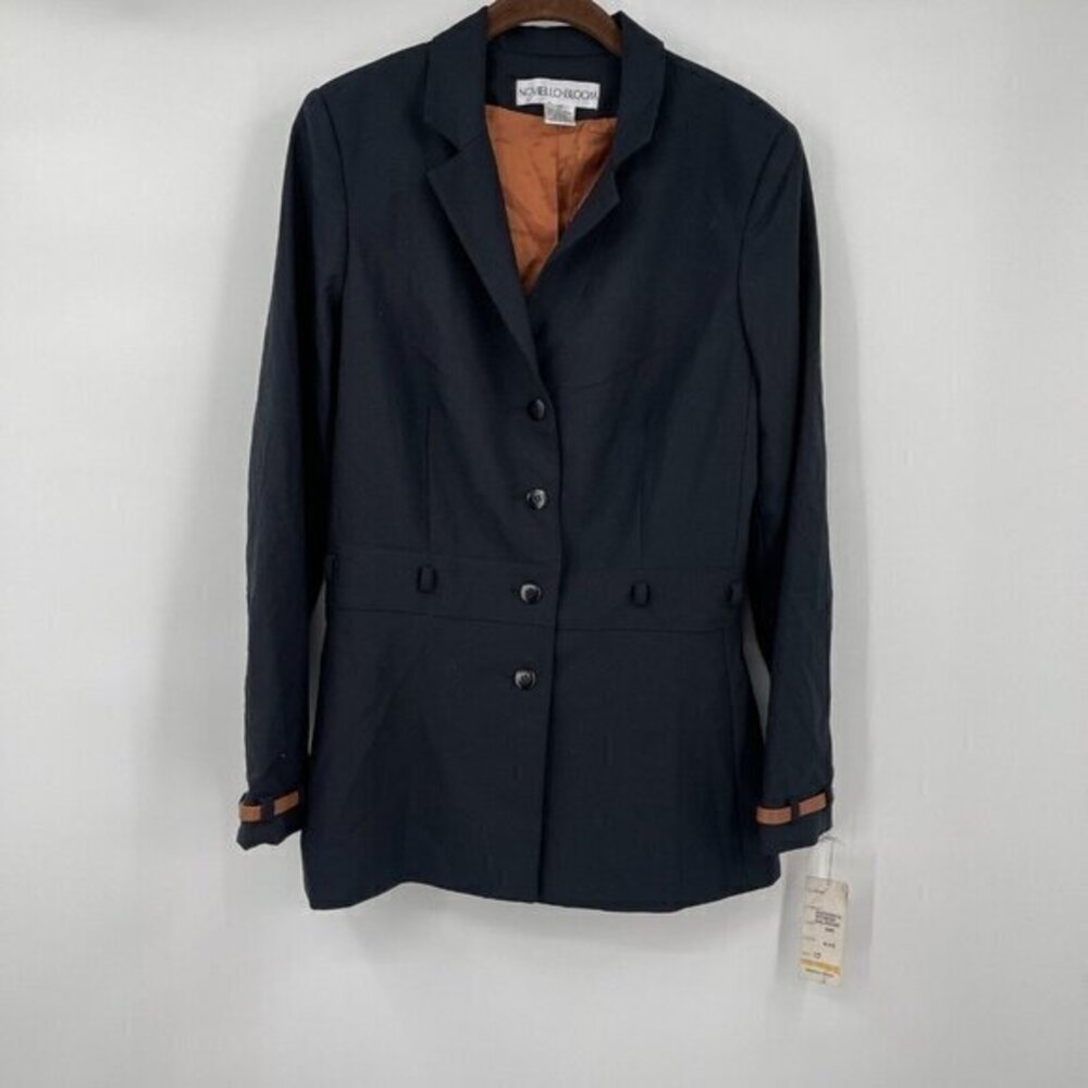 Noviello Bloom Blazer 10 Womens Black Business Casual Lined Button Ladies New